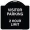Signmission Visitor Parking Visitor Parking 2 Hour Limit Heavy-Gauge Aluminum Sign, 18" x 18", BW-1818-22729 A-DES-BW-1818-22729 - alternate 1